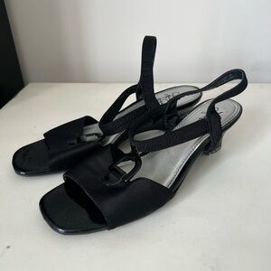 🖤 LifeStride Black Slingback Wedge Sandals – Size 8M